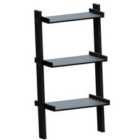 Vida Designs York 3 Tier Ladder Bookcase Freestanding Leaning Storage Shelving Display Unit, Black
