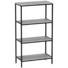 Vida Designs Brooklyn 4 Tier Bookcase Industrial Style Freestanding Display Shelving Unit, Grey