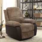 SleepOn Jumbo Cord Fabric Recliner Armchair Sofa In Brown