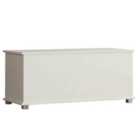 Vida Designs Leon Storage Ottoman Chest With Lid Wooden Storage Box Trunk, White