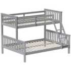 Vida Designs Milan Tripler Sleeper Bunk Bed Detachable 3Ft Single & 4Ft Double Bed, Grey, 90 X 190 Cm & 135 X 190 Cm
