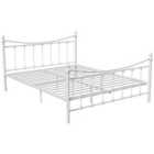 Vida Designs Paris 5Ft King Size Metal Bed Finials, White, 150 X 200 Cm