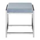 Interiors by PH Powder Blue Velvet / Silver Stool
