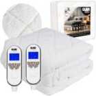 Glamhaus Electric Blanket King Size - Dual Control - Luxurious Diamond-quilted Sherpa Fleece - Heat & Timer Settings - Body & Feet Settings - Elasticated Skirt - Machine Washable (king)