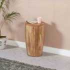 Merlin Solid Wood Drum Side Table