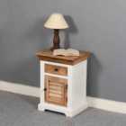 Binco Solid Mango Wood Bedside Cabinet 1 Drawer + Door