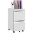 Vinsetto 2-drawer Filing Cabinet W/ Adjustable Hanging Bar Lockable File Cabinet White
