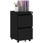 Vinsetto 2-drawer Filing Cabinet W/ Adjustable Hanging Bar Lockable File Cabinet Black