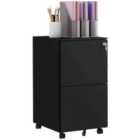 Vinsetto 2-drawer Vertical Filing Cabinet W/ Removable Pencil Tray Lockable File Cabinet Black