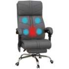 Vinsetto Executive Office Chair With 4 Point Massage And Heat, Footrest, Grey