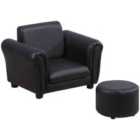 HOMCOM HOMCOM Kids Sofa Chair Set Armchair Seating, Black