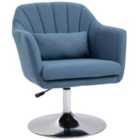HOMCOM Stylish Retro Linen Swivel Tub Chair Cushion Wide Seat Blue