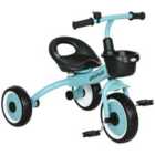 AIYAPLAY Trike With Adjustable Seat Basket Kids Tricycle Blue