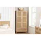 Birlea Croxley 2 Door 1 Drawer Rattan Wardrobe