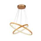 Lighting Collection 2 Ring Wooden LED Pendant