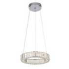 Lighting Collection LED Chrome & Glass Trim Pendant