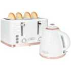 HOMCOM Kettle And Toaster Sets 1.7L Kettle & 4 Slice Toaster W/ Browning Control White
