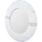 Pacific White Marble Veneer Round Wall Mirror