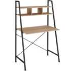 Tectake Writing Desk Exeter 85.5x46.5x140cm w/ Overhead Storage - Light Brown