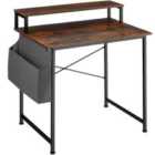 Tectake Desk w/ Shelf And Fabric Bag, 55x80x90cm - Brown