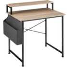 Tectake Desk w/ Shelf And Fabric Bag, 55x80x90cm - Light Brown