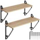 Tectake Hanging Shelf Irvine Set Of 2 Shelves - Light Brown