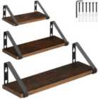 Tectake Hanging Shelf Cowell Set Of 3 Shelves - Brown
