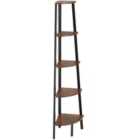 Tectake Corner Shelf Portland 5 Tiers - Brown