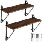 Tectake Hanging Shelf Irvine Set Of 2 Shelves - Brown