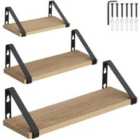 Tectake Hanging Shelf Cowell Set Of 3 Shelves - Light Brown