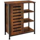 Tectake Sideboard Runcorn 4 Tiers, 1 Cupboard, Door Hinge Left - Brown