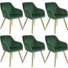 Tectake 6 Marilyn Velvet-look Chairs Gold