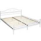 Tectake Metal Bed Frame Art w/ Slatted Base, 203x187x90cm - White