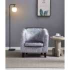 SleepOn Crush Velvet Tub Chair In Silver