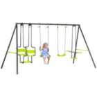 Outsunny Garden Swing Set with Double Swings