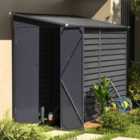 Living and Home Garden Outdoor Steel Storage Metal Shed, Grey
