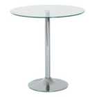 HOMCOM Round Dining Table Bistro Pub Counter W Tempered Glass Top For Kitchen