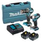 Makita DLX2414ST 18V LXT Cordless Brushless Combi Drill & Impact Driver Twin Kit 2 x 5.0Ah