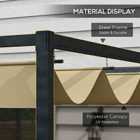 Outsunny 3x2m Metal Sun Shelter w/ Retractable Canopy Khaki
