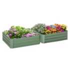 Outsunny 2pk Raised Garden Bed Galvanised - Green