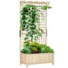 Outsunny Wood Planter w/ Trellis - Natural