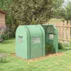 Outsunny Tomato Greenhouse w/2 Roll-up Doors/4 Windows Green