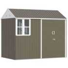 Outsunny 8x6ft Metal Garden Shed Outdoor Storage Shed - Grey