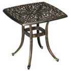 Outsunny 54x54cm Aluminium Outdoor Garden Side Table Bronze