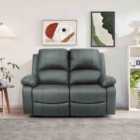 SleepOn Bonded Leather Reclining 2 Seater Sofa In Grey
