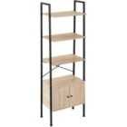 Tectake Ladder Shelf Brentwood 57.5x34x173cm w/ 4 Shelves, 2 Cupboards - Light Brown