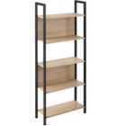 Tectake Free-standing Presentation Shelf Westport 62x24x165.5cm w/ 5 Shelves - Light Brown