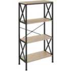 Tectake Standing Shelf Barry 61.5x31.5x133.5cm w/ 4 Tiers - Light Brown