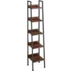 Tectake Free Standing Shelf Chatham w/ 4 To 5 Tiers, 35.5x31.5x170.5cm - Brown
