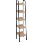 Tectake Free Standing Shelf Chatham w/ 4 To 5 Tiers, 35.5x31.5x170.5cm - Light Brown